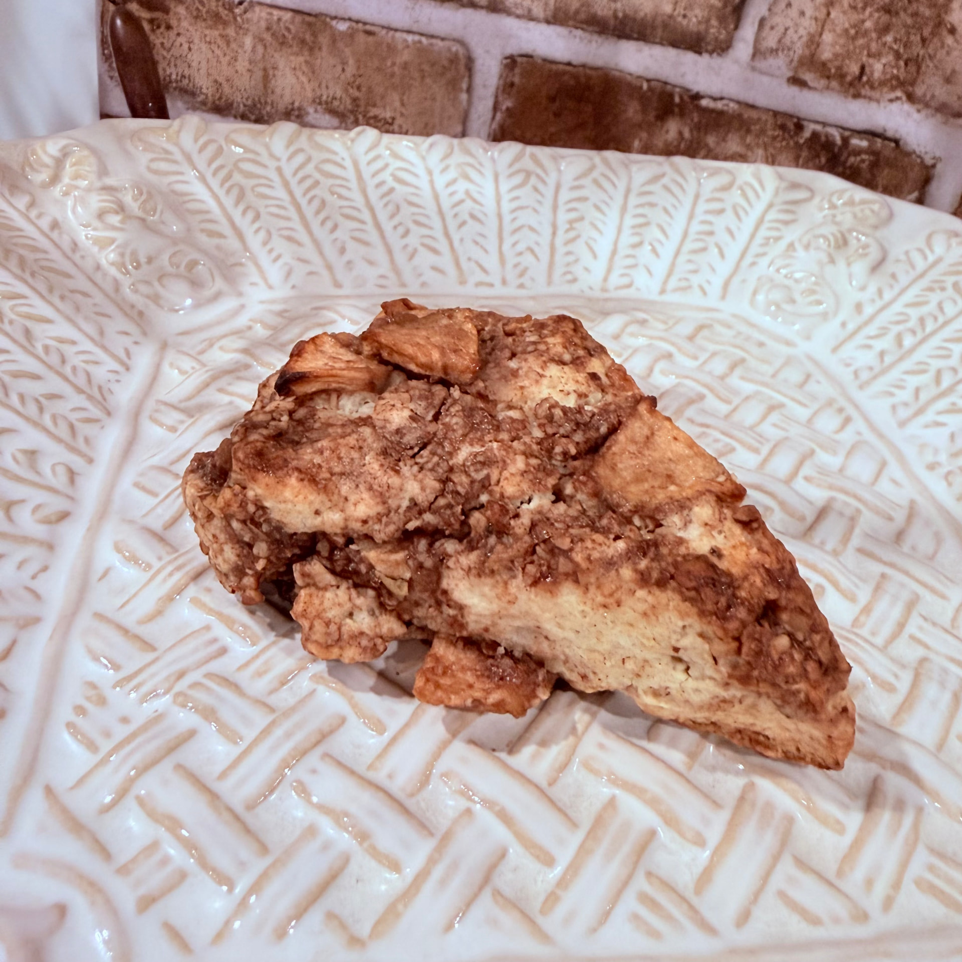 Apple butter pecan scone wedge with spiced apple butter and toasted pecans — baked fresh at Mama Rozi's Bakehouse in LaGrange, KY