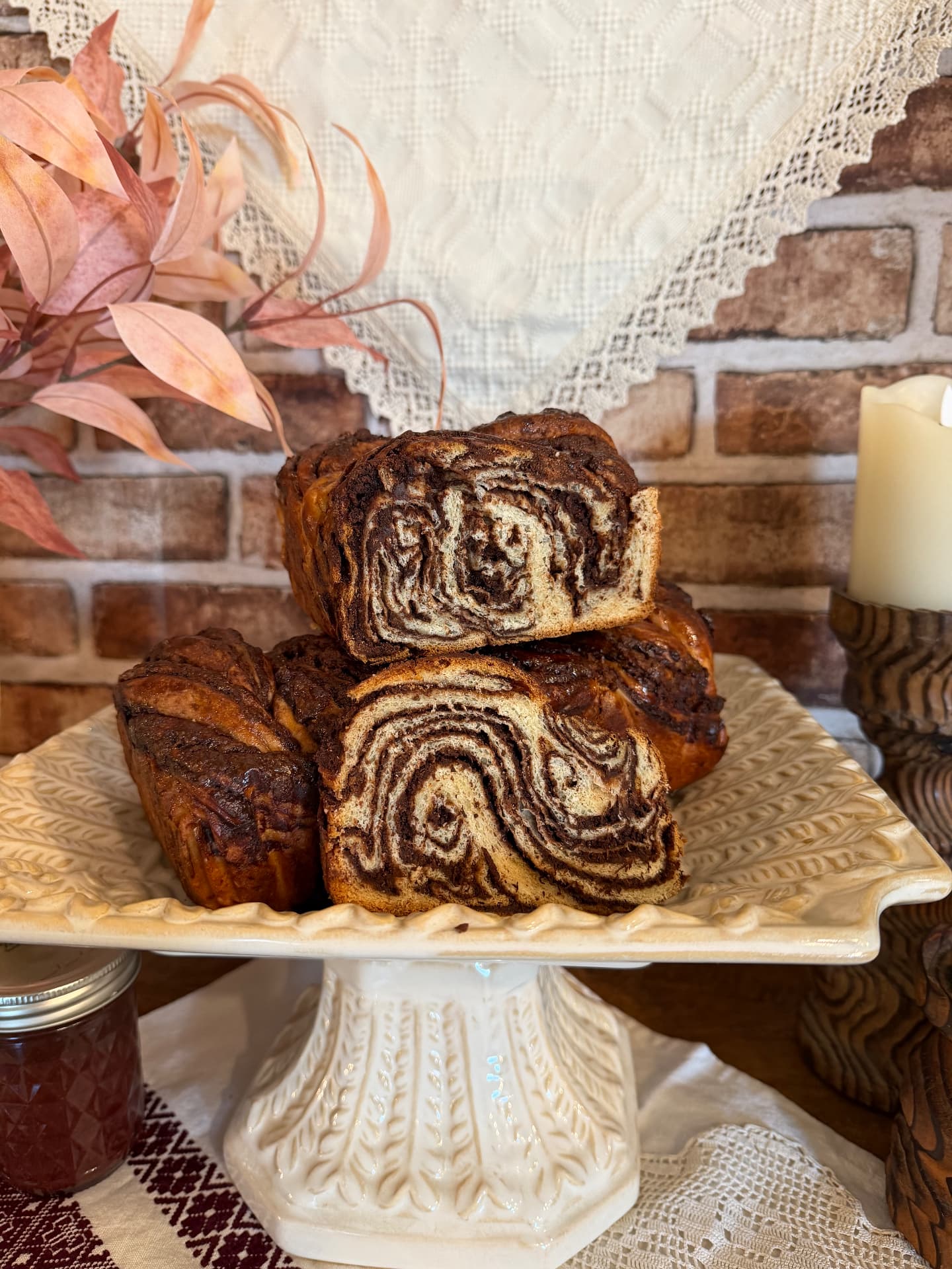 Babka — Hand-twisted babka swirled with rich fillings and baked golden. Pick your flavor. Available to order for pickup from Mama Rozi's Bakehouse, LaGrange, KY.