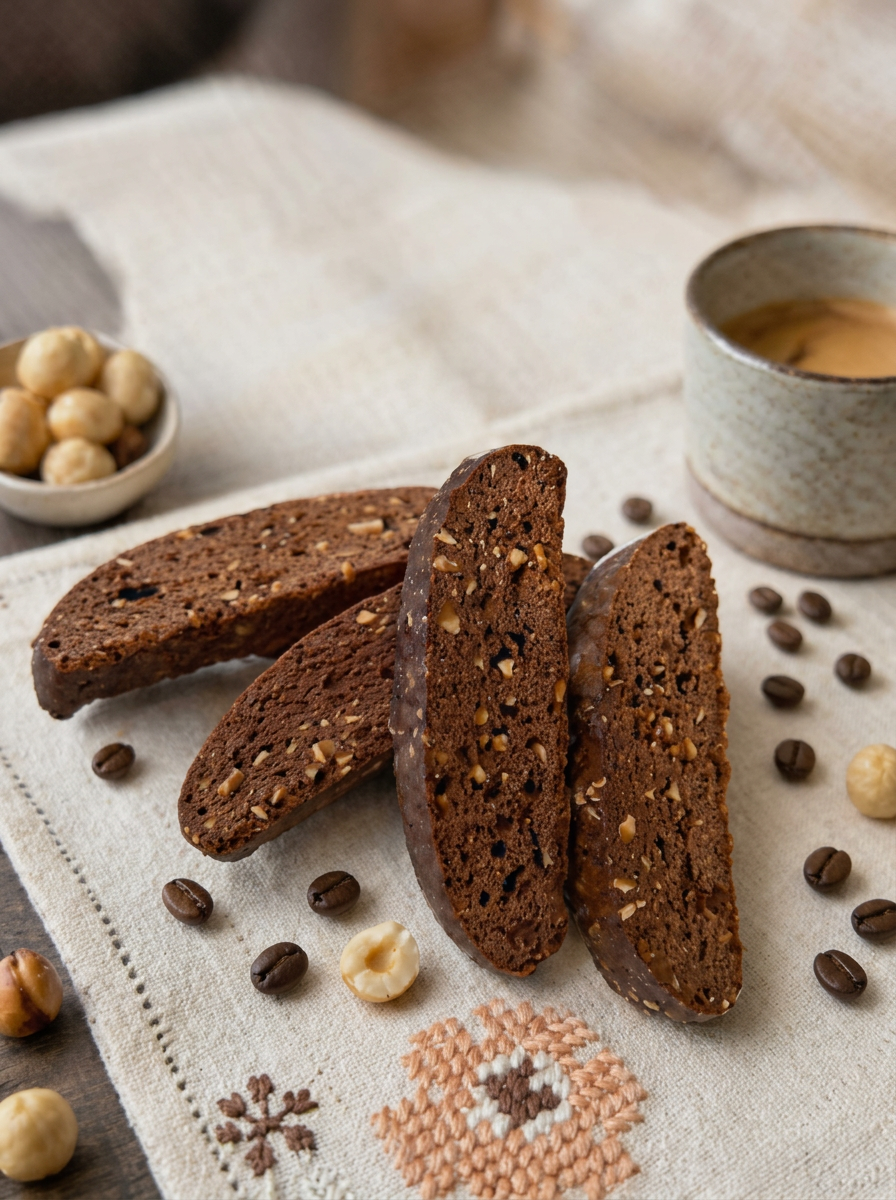 Chocolate Hazelnut Espresso Biscotti
