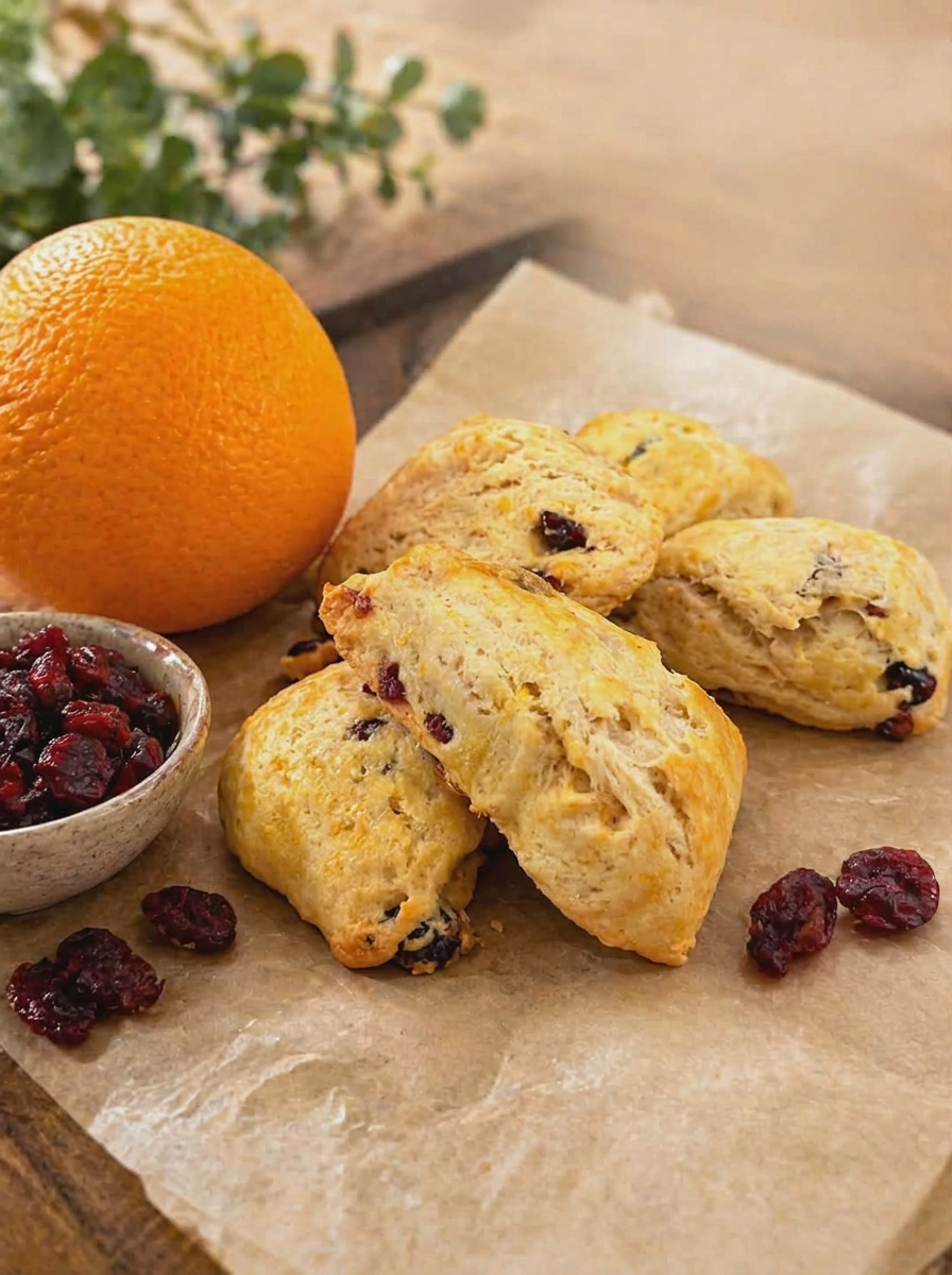 Cranberry orange scones with glaze
