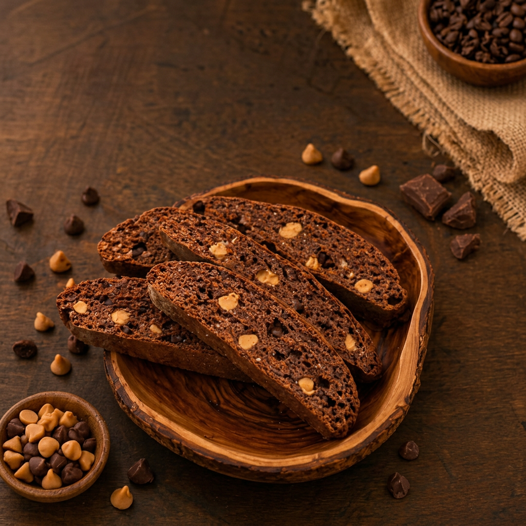 Chocolate Peanut Butter Biscotti