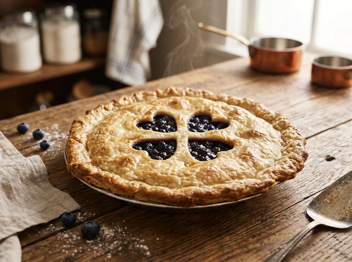 Fruit Pie — A 9-inch homemade pie with a flaky, buttery crust and real fruit filling. Pick your flavor and topping. Available to order for pickup from Mama Rozi's Bakehouse, LaGrange, KY.